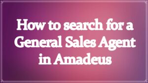 How to search for a general sales agent in Amadeus